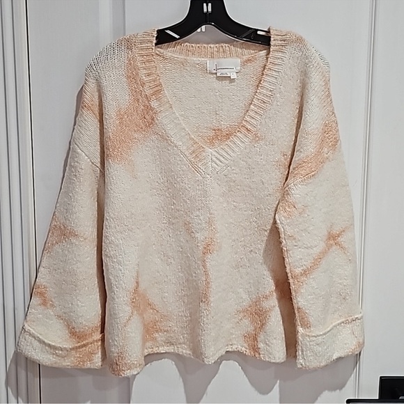 Anthropologie Tie Dye Sweater V Neck Top - Picture 3 of 7
